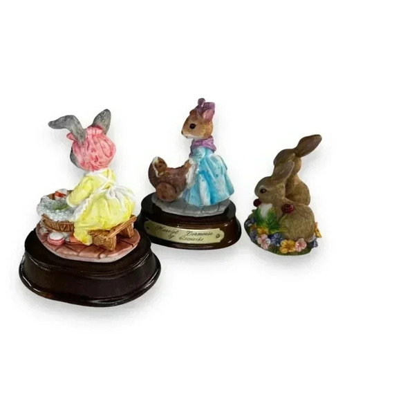 Lot of 3 The Heritage Mint Little Nook Village Mice By Leonardo 1989 Rabbit - Picture 8 of 8